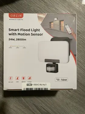 Orein Ck689-4239 Smart Led Flood Light Motion Sensor 24w 2800lm Aidot Outdoor Ip65