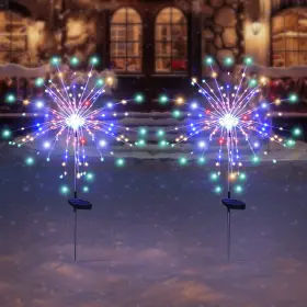 Lwd-50893-0mc Originalsourcing 2 Pack 120led Solar Firework Lights Waterproof Outdoor With 8 Flashing Modes