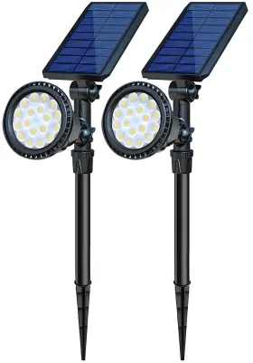 Osord 745786141362 Solar Spot Lights Outdoor 18 Led Bright Powered Waterpr