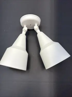 11122 Patriot Lighting Double Cone White Hardwired 2-light With Adjustable Heads