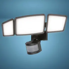 Patriot Lighting Moes00279g 13 Inch Bronze Solar Powered Outdoor Led Tri Head Motion Sensor Security Light