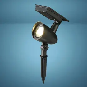 Patriot Lighting Moss86pe-f100c-bk-pk1 Black Solar Powered Spot Landscape Light Dusk Dawn Sensor Outdoor Soft White Led