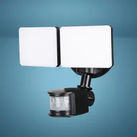 Sl23503 Patriot Lighting Black Led Dual Head Motion Sensor Outdoor Security Flood Light