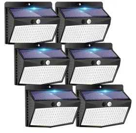 Tbd-13 Peasur Black Motion Sensor Solar Powered Outdoor Spot Light 6 Pack Used