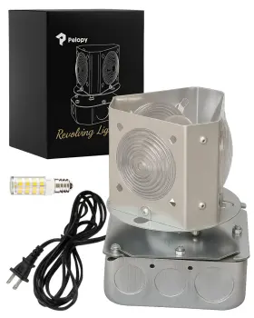 Spe-pelopy-0581 Pelopy Lighthouse Rotating Light With Bulb Beacon Kit Silver