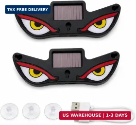 Perfectech 740939483566 Solar Devil Eyes Led Car Window Light Wireless No Drill Powered Demon Eye
