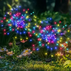 9209 Pevoros Garden Decor Solar Lights Outdoor 2pack 120led 2 Pack Multi-colored