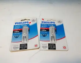 2-philips Philips 046677416683 Outdoor And Security 100-watt T4 Bi-pin Gy8.6 Base Bulbs