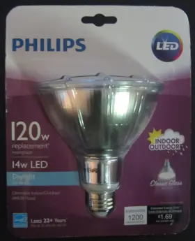 Philips 046677529529 Phillips Par38 Led Flood Light Bulb 120w Equiv 14w Outdoor Dimmable E26 Std Base