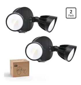 Philips 046677607104 Phillips 2 Pack Led Security Flood Lights 44w 3500lm Outdoor Adjustable Heads