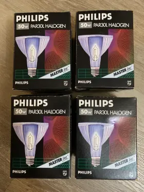 319574 Philips New- 4 Phillips Master Line 50w Par30l Halogen Narrow Flood Lights 130v #319574