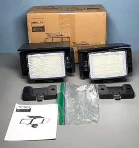 9290046213 Philips 721103040756 Security Th Sq Ir Bl Led Outdoor Solar Light 2 Pack