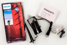 Philips 741895633514 Red Spotlight Indoor Outdoor Nib Projects 20ft With Ground Stake