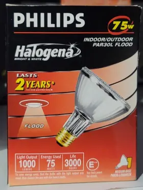 816254 Philips Halogena 75w Indoor Outdoor Par30l Longneck Medium Base Flood Light Bulb