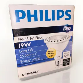 3000dimafro Philips 9290002472 Led Flood Bulb 19par38/f36 Dimmable Warm White 19w 25k
