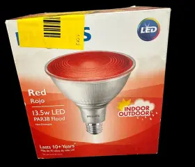 9290013068 Philips #9290013068 Red 13.5w Led Par 38 Flood Light Indoor Outdoor Last 10 Yrs. Nib