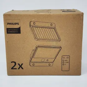 9290046214 Philips Solar Security Light Led Outdoor 6500k Flood Remote Control 2 Pack