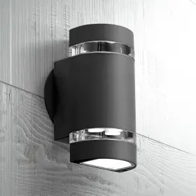 Possini Euro Design 736101638261 Modern Outdoor Wall Light Fixture Led Black 7 3/4 Inch Up Down For Exterior House