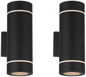 Ks4001m Possini Euro Design Wynnsboro 12 Inch H Black Up/down Outdoor Wall Light Set Of 2