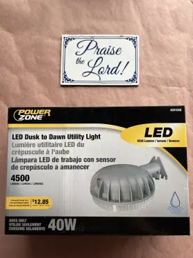 4281028 Powerzone 840017196408 Power Zone 4500 Lumens Light Led Utility Grey 40w Pole