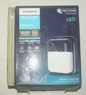 12-pc-3k-bz Probrite 445052496457 12-watt Integrated Led Wall Pack With 1000 Lumens Dusk
