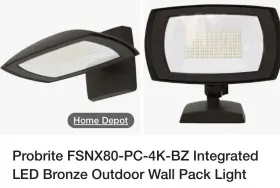 Fsnx50-pc-4k-bz Probrite 45w Integrated Led 8000 Lm. Bronze Dusk Dawn Wall Security Flood Light