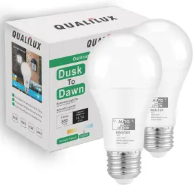 Qualilux 445016165184 Dusk To Dawn Light Bulbs Outdoor 850 Lumen 60w Equivalent Daylight Deluxe 6000