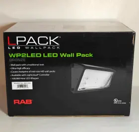 Wp2led34l-750u Rab 019813489438 5000k 23w Led 3400l 120/277 Bronze Wallpack New In Box