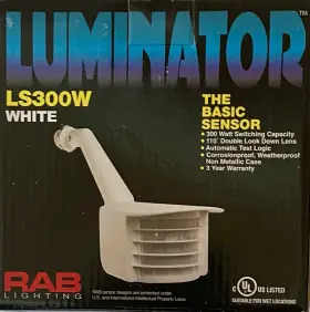 Ls300w Rab 019813730028 Luminator 110 White Sensor Polycarbonate 300w Power 120v 2.5 Amps