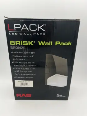 Brisks17l Rab Lpack Led Wall Pack Brisk Bronze 9w Or 14w Non-cutoff Light 5000k Cool