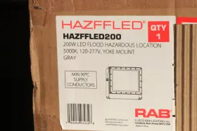 Hazffled200 Rab Led Flood Light 5000k / 120-277v /33 000 Lumen-yoke Mount Gray