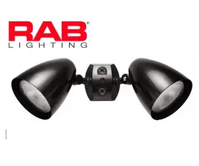 Hb2b Rab Lighting 019813101316 Dual Bullet Floodlight Fixture Kit Black New / Open Box