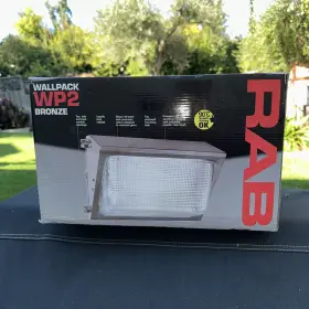 Rab Lighting Wp2h150qt Wallpack Wp2 Wp2h150 Quart Metal Halide Quad Tap 150w Outdoor Fixture New Bronze