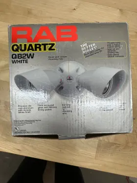 Qb2w Rab Lighting Quartz Bullet Exterior Floodlight White Aluminum 75w New