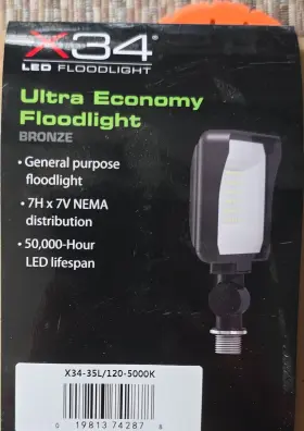 X34-35l Rab X34-35l/120-5000k X34 Led Floodlight 35w 4335lm Bronze Energy Efficient Outdoor Hardwired