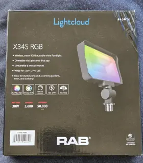 X34s Rab X34s/rgb Lightcloud Wireless Smart Rgb And Tunable White Floodlight Bronze