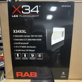 X34xxl Rab Led Floodlight Bronze Selectable Wattage Cct On/off Photocell Outdoor