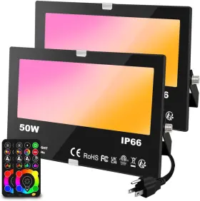 Rayh20210125 Rayh Led Flood Light Outdoor 500w Equivalent 50w Color Changing Rgb Lights With 120