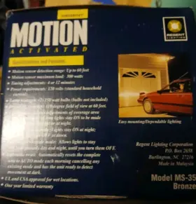 Ms-35 Regent Twin Floodlight Kit Motion Activated Sensor Model Ms35 Outdoor New In Box