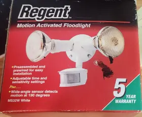 Ms32w Regent White Motion Activated Twin Floodlight 190 Degree