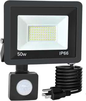 Rerbio 445009031090 50w Plug In Motion Sensor Lights Outdoor 5500lm Flood Light Dusk To Dawn