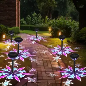 Tou-retisee-3606 Retisee 4 Pack Outdoor Christmas Decorations Solar Pathway Black