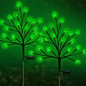 Ry23013 Reyeeinc St Patricks Day Solar Lights Outdoor Waterproof Powered Shamrock Stake Li