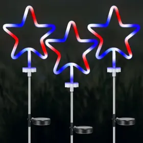 Ry23019 Reyeeinc Solar 4th Of July Neon Stake Lights 3 Pack Red White And Blue
