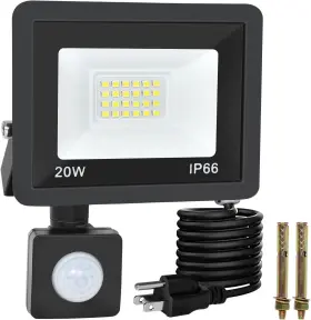 20wflw Rgbylediison Motion Sensor Flood Light Outdoor 20w 6000k Plug In