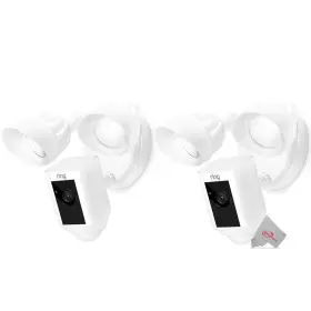 Ring 614198344275 Two Floodlight Cam Wired Plus Motion-activated Security Camera White