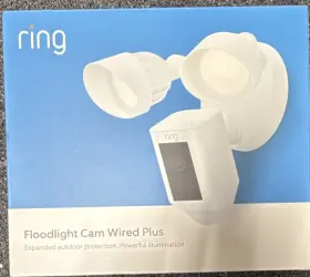 8sh2p7-wen0 Ring Floodlight Cam Wired Plus Outdoor Security Camera Led White Alexa 1080p