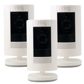 Outd-cam-3x-k Ring Outdoor Cam Stick Up Indoor/outdoor Wireless Security Camera White - 3 Pack