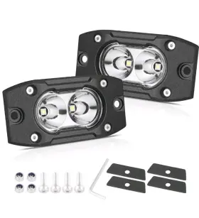 Roador 313045550592 2 New Flush Mount Led Pods 40w Spot Beam Off-road Driving Lights Waterproof