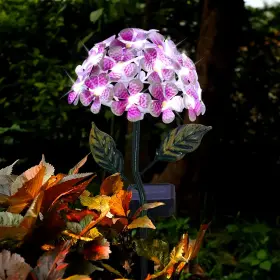 Roaming Light 744985542147 Solar Hydrangea With 26 Led Lights Metal Ground Stake 3 Colors - Pink